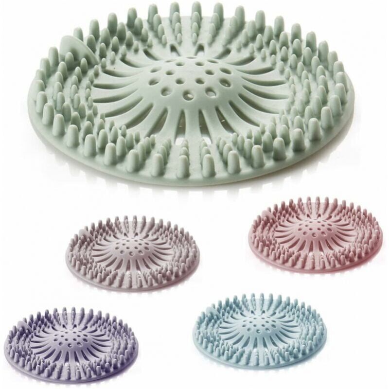 foto del prodotto cyslmuk 5 pezzi copriscarico doccia, filtro per doccia in silicone, tappo per scarico capelli con ventosa per cucina e bagno ymyny