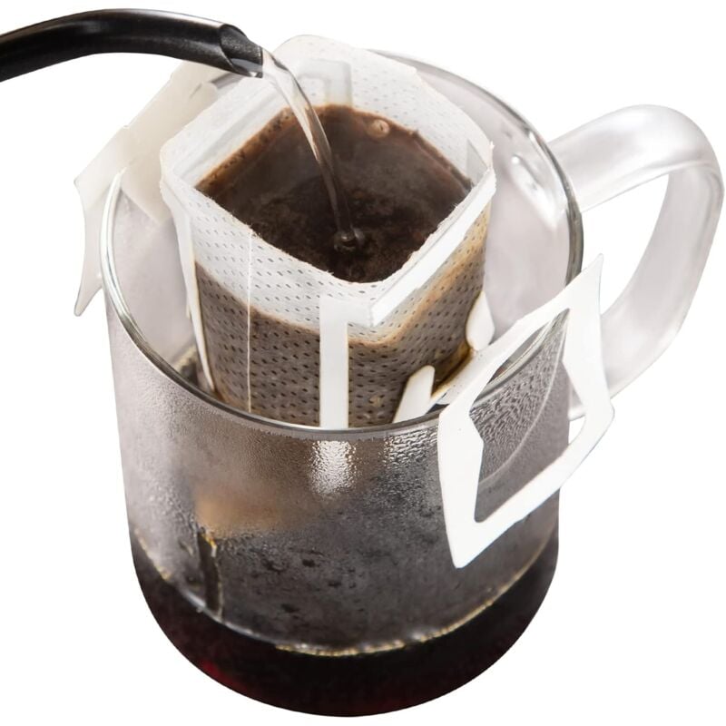 foto del prodotto cyslmuk 50 sacchetti filtro per caff portatili con design ad anello, sacchetti filtro monouso per caff monodose, filtri per caff versati, adatti