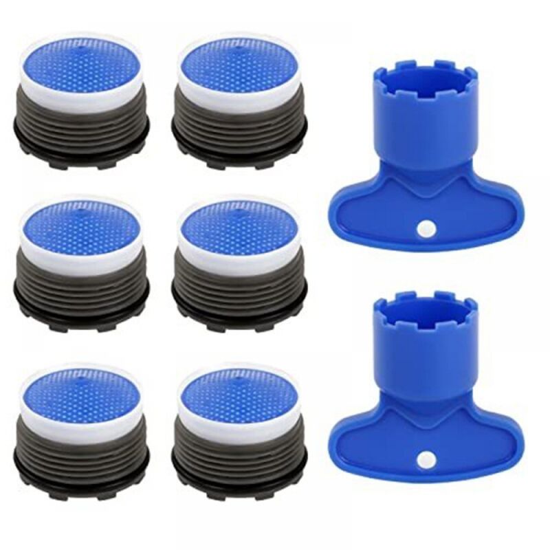 foto del prodotto cyslmuk 6 pezzi, aeratore m18.5, ugello per cucina e bagno, aeratore per rubinetto del lavandino in plastica per il risparmio idrico con 2 chiavi