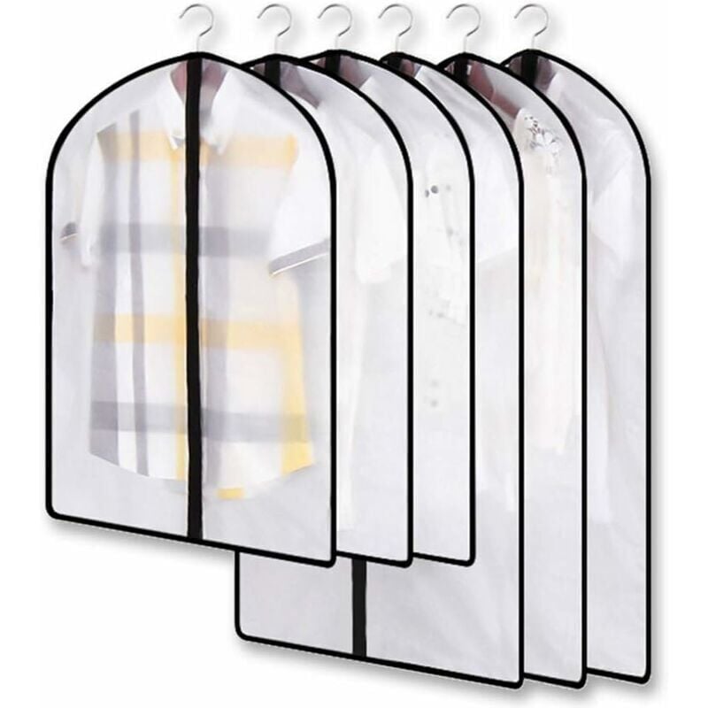 foto del prodotto cyslmuk 6 pezzi sacchetti trasparenti per indumenti, copriabiti antitarme, set di copriabiti antipolvere, perfetti per proteggere vestiti e camicie