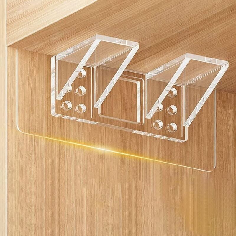 foto del prodotto cyslmuk 6 staffe autoadesive per mensole, pioli di supporto per mensole doppie 15x7 cm, staffe adesive trasparenti per mensole, staffe adesive da