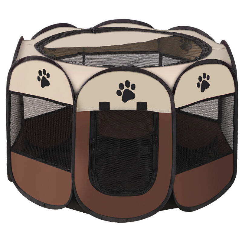 foto del prodotto cyslmuk 73x73x43cm recinto per cani recinto per cuccioli per cani gatti conigli pieghevole uso interno ed esterno caff loy