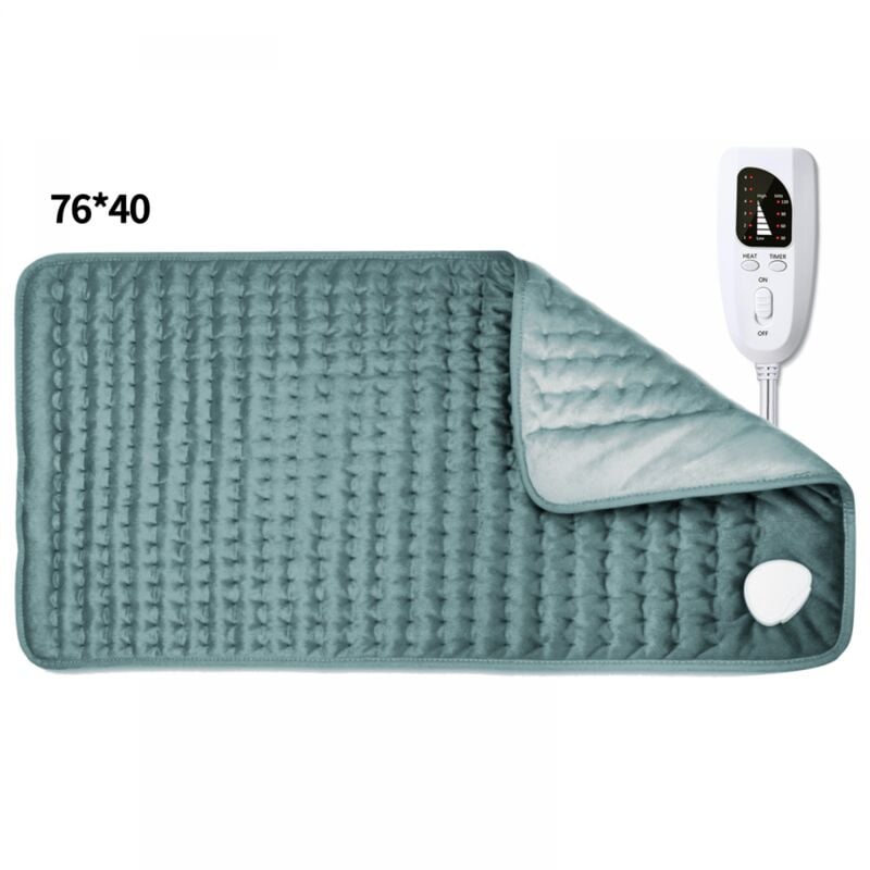 foto del prodotto cyslmuk 76 x 40 cm, termoforo, coperta riscaldante umida e asciutta per schiena, collo, spalle, addome con regolatore, morbida flanella grigio scuro