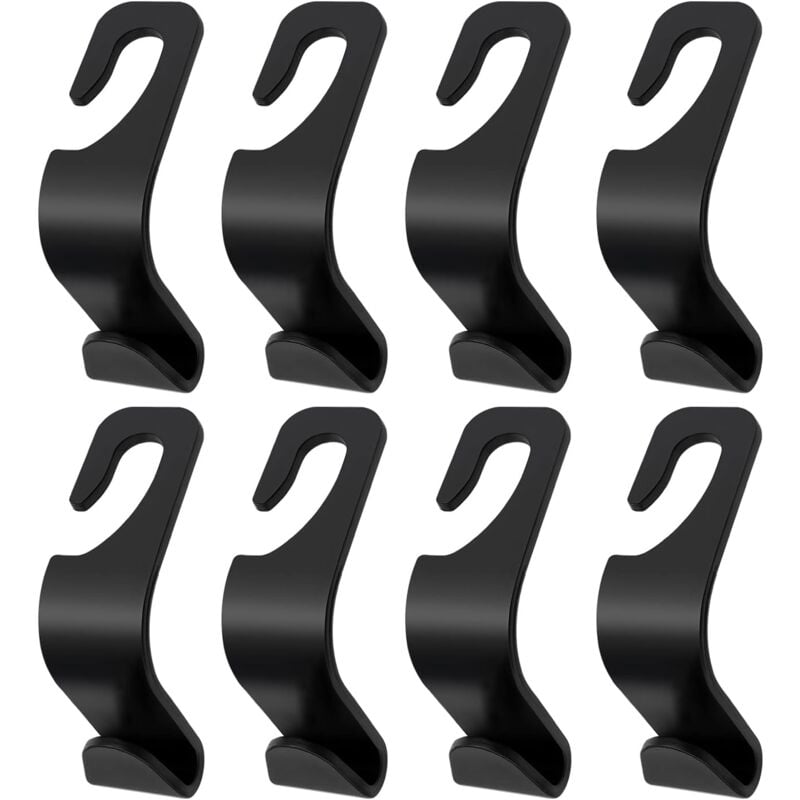 foto del prodotto cyslmuk 8 pezzi ganci poggiatesta auto, ganci schienale sedile, ganci portaoggetti auto, per borse borse cappotti borse della spesa nero 