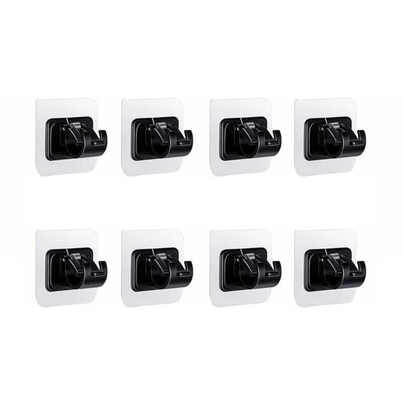 foto del prodotto cyslmuk - 8 supporti per aste per tende nere, senza foratura, supporti per aste per tende autoadesivi trasparenti