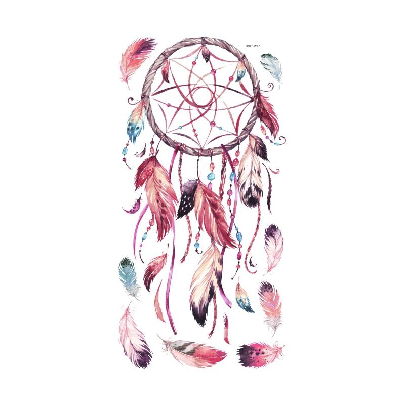 foto del prodotto cyslmuk 96cm 48.5cm adesivi da parete acchiappasogni adesivo da parete con fiori di piume soggiorno camera da letto bambina asilo nido decorazione