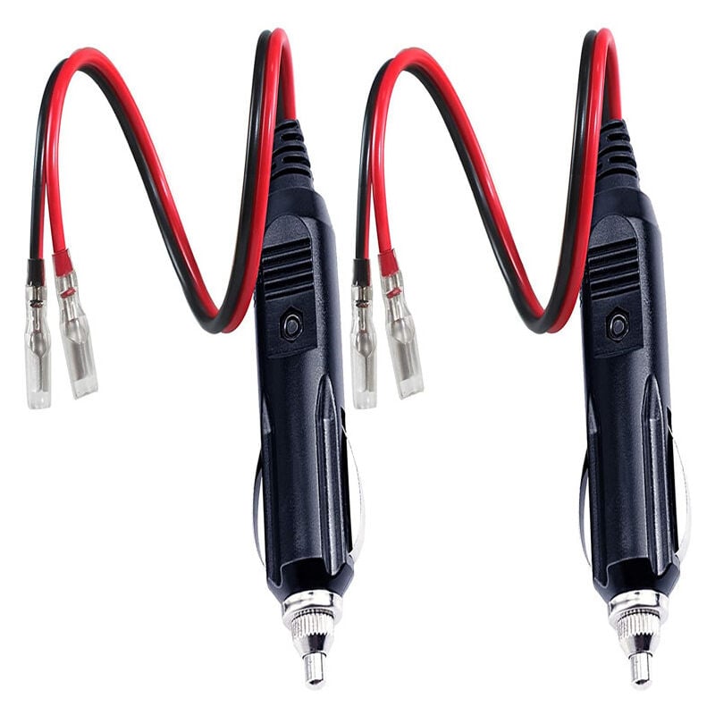 foto del prodotto cyslmuk adattatore accendisigari maschio da 2 pezzi con cavo di alimentazione awg 16 12v 24v universale, per inverter per auto, pompa dell aria,
