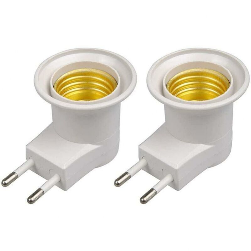 foto del prodotto cyslmuk adattatore convertitore per spina di tipo ue con attacco maschio e27 per lampada a led con pulsante di accensione spegnimento