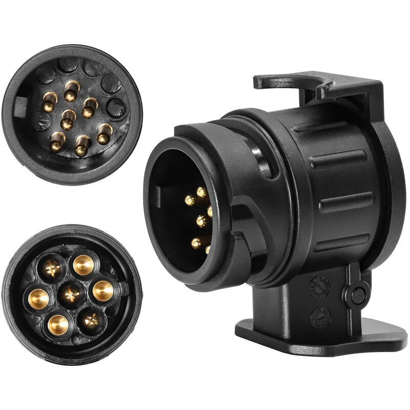 foto del prodotto cyslmuk adattatore per rimorchio da 13 pin a 7 pin presa a 13 pin per rimorchio per auto, trattore, roulotte, portabici