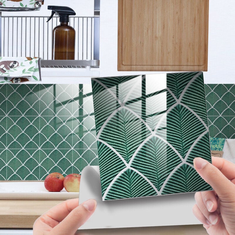 foto del prodotto cyslmuk adesivi murali adesivi per paraschizzi da cucina 25 pezzi piastrelle murali adesive per bagno e cucina con motivo a piastrelle piastrelle