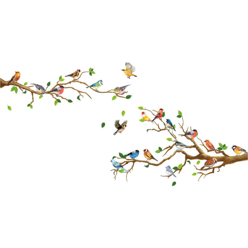 foto del prodotto cyslmuk adesivi per finestre, adesivi elettrostatici per rami decorativi per finestre, fiori per piante, adesivi estivi per finestre, soggiorno,