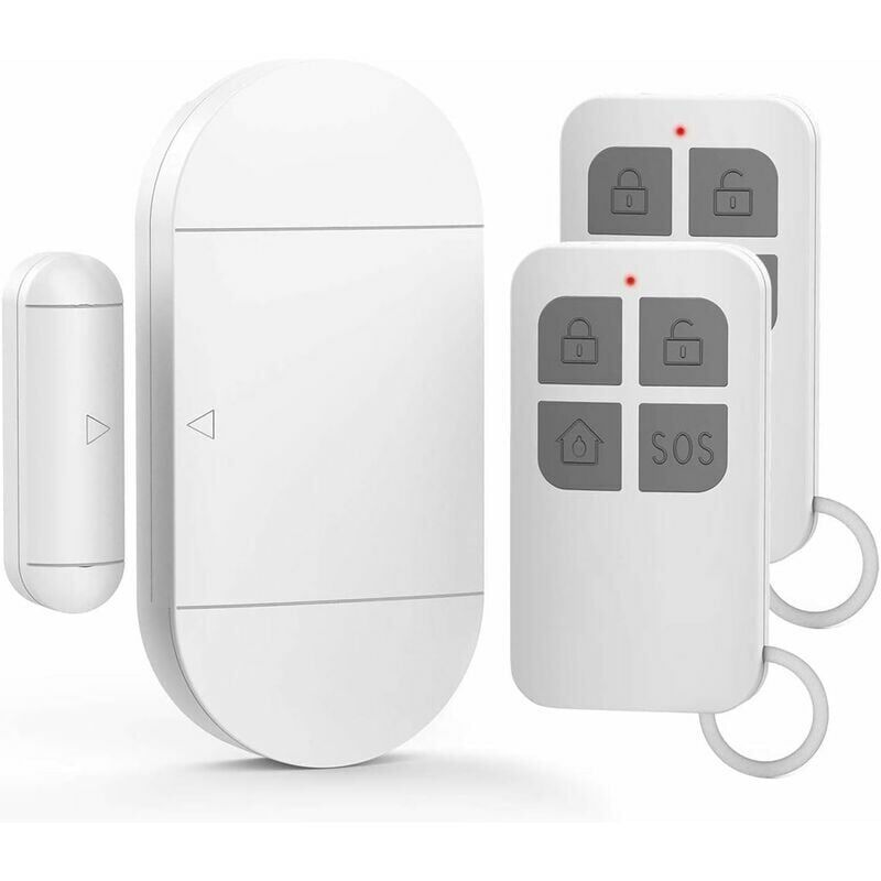 foto del prodotto cyslmuk allarme per porte e finestre con sirena da 130 db, 2 telecomandi, facile da installare, allarme domestico wireless