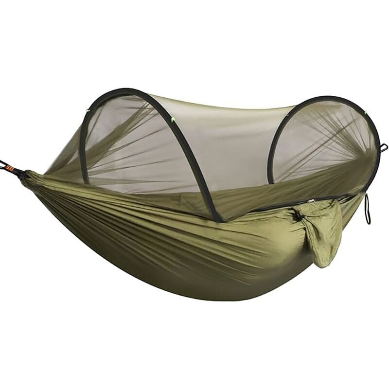 foto del prodotto cyslmuk amaca con zanzariera, portata 300 kg, asciugatura rapida, ultraleggera, con 2 moschettoni, 2 robuste tracolle, verde