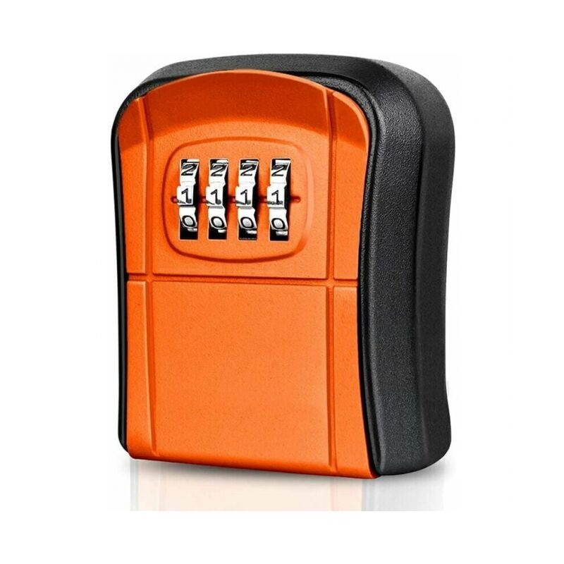 foto del prodotto cyslmuk arancione mini cassetta di sicurezza per chiavi da esterno con montaggio a parete, codice digitale a 4 cifre, impermeabile, per casa,