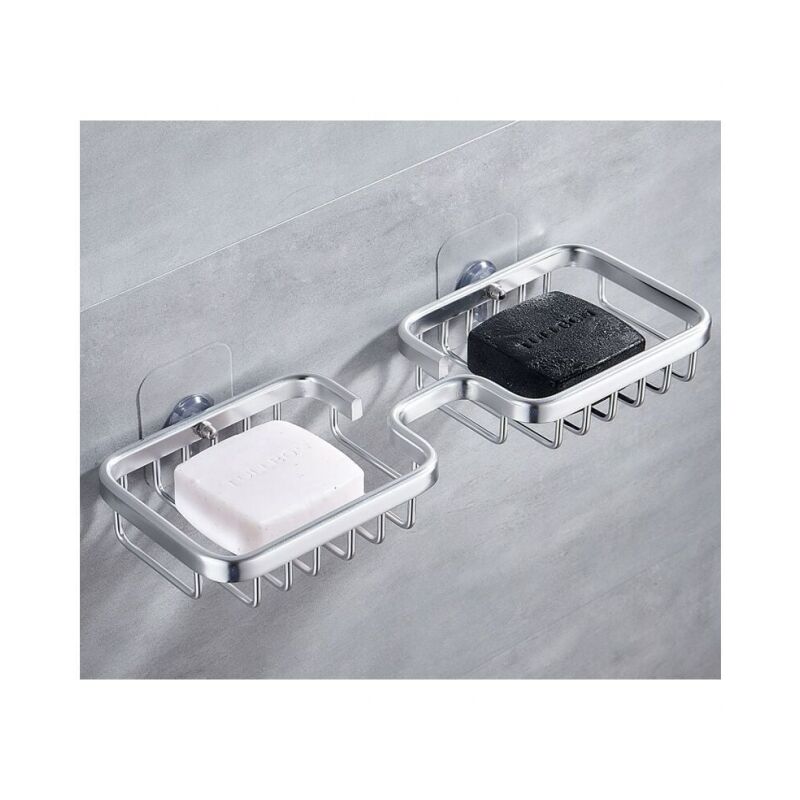 foto del prodotto cyslmuk argento portasapone, portasaponetta autoadesivo portasapone da parete per doccia portasapone scolapiatti per bagno portasapone spugna