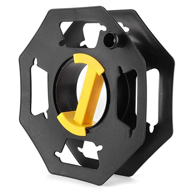 foto del prodotto cyslmuk avvolgicavo per roulotte, manuale, vuoto, per campeggio e uso domestico, fino a 25 m di cavo, plastica, nero e giallo