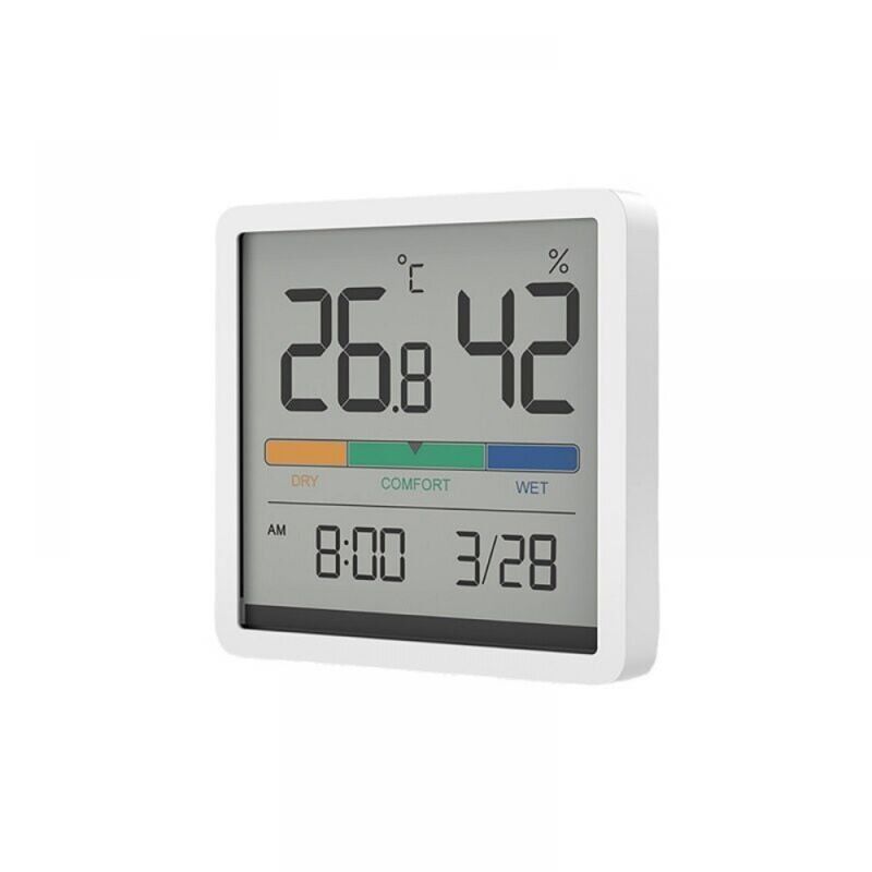 foto del prodotto cyslmuk bianco termometro igrometro per interni, termometro digitale da tavolo con monitor di temperatura e umidit , termometro per ambienti con