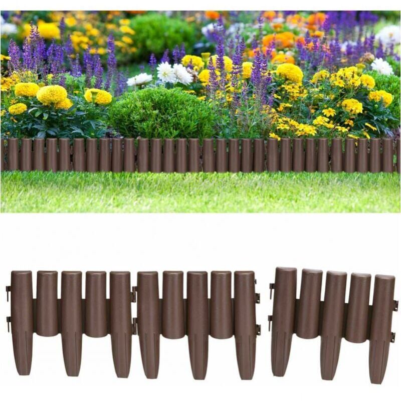 foto del prodotto cyslmuk bordura da giardino in plastica bordura per prato aiuola sentieri recinzione da giardino 5x palizzate 1,45 m prato 1,45 m da ymyny