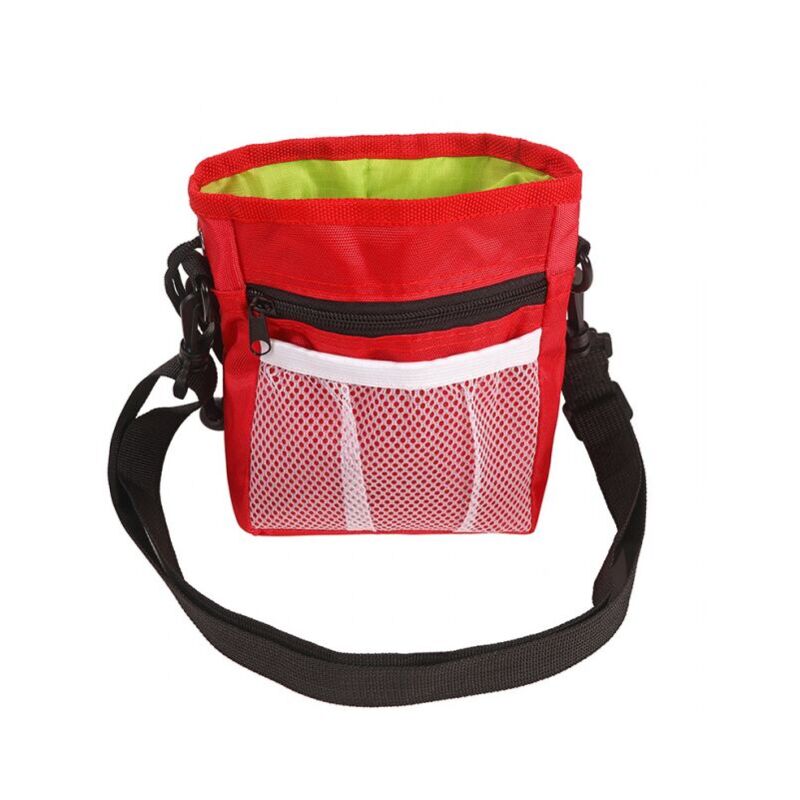foto del prodotto cyslmuk borsa da addestramento per animali domestici impermeabile rossa borsa da addestramento per cani marsupio per portare a spasso il tuo