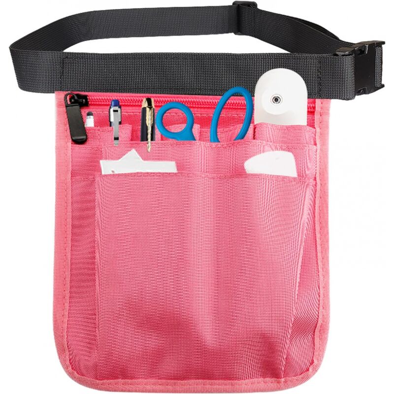 foto del prodotto cyslmuk borsa per infermieri da 1 pezzo, kit di utensili multifunzione, borsa portaoggetti rosa per infermieri con cintura regolabile per