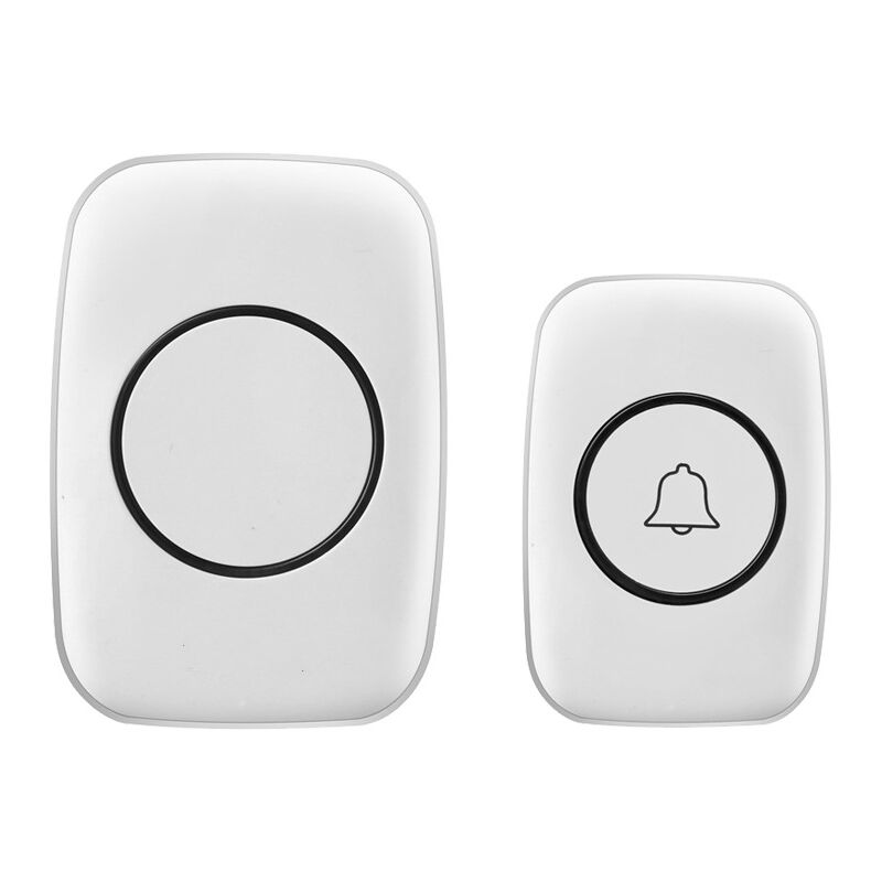 foto del prodotto cyslmuk campanello wireless per esterni, campanello elettronico a led bianco impermeabile ip44 da 300 m campanello wireless per esterni