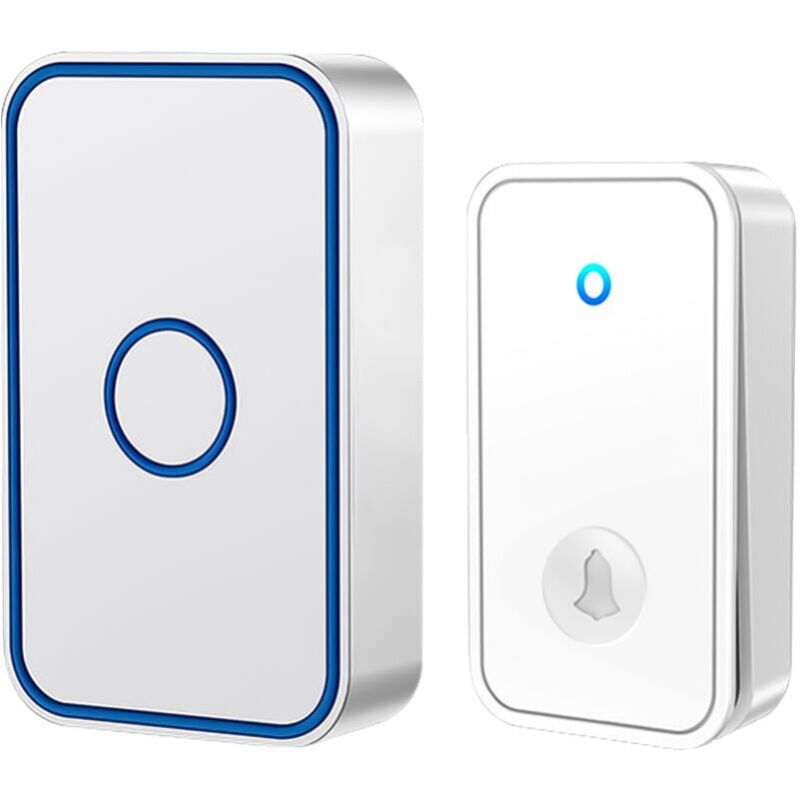 foto del prodotto cyslmuk campanello wireless plug in wireless, nessuna batteria richiesta, 60 melodie, volume a 5 livelli, flash led, kit campanello con 150