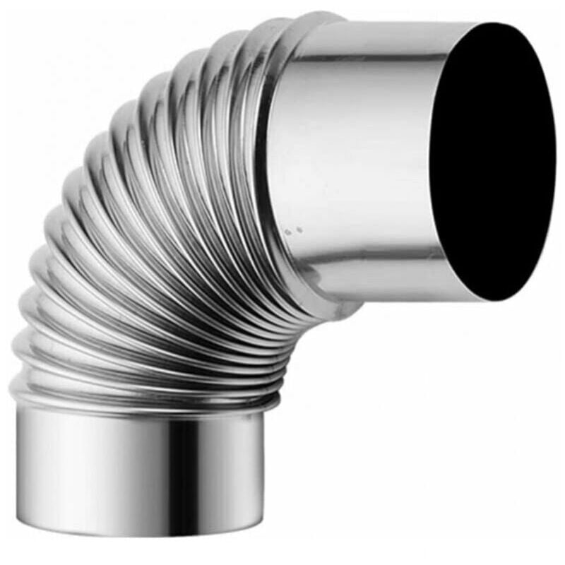 foto del prodotto cyslmuk canna fumaria per stufa a legna in acciaio inossidabile da 60 mm, adattatore a gomito per tubo flessibile per canna fumaria, tubo per canna