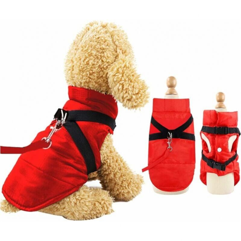 foto del prodotto cyslmuk cappotti invernali per cani impermeabili e caldi con foro per imbracatura, giacca per cuccioli, gilet, costume, abbigliamento invernale per