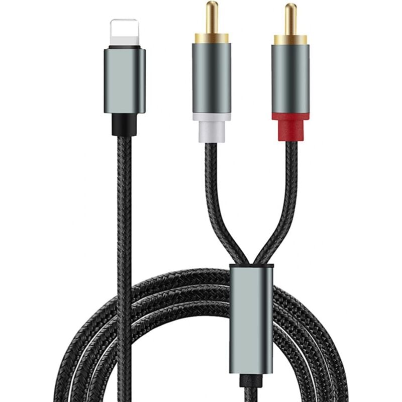 foto del prodotto cyslmuk cavo audio apple a 2 rca lotus da 1 pezzo amplificatore audio per cellulare per altoparlante iphone