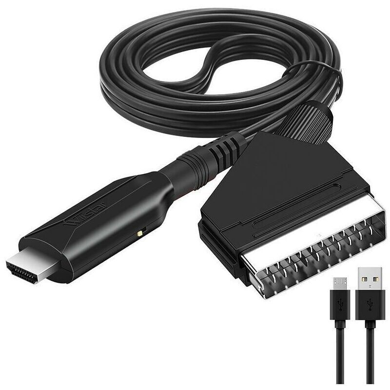 foto del prodotto cyslmuk cavo scart a hdmi adattatore scart a hdmi convertitore video audio scart a hdmi 1080p 720p tutto in uno ymyny