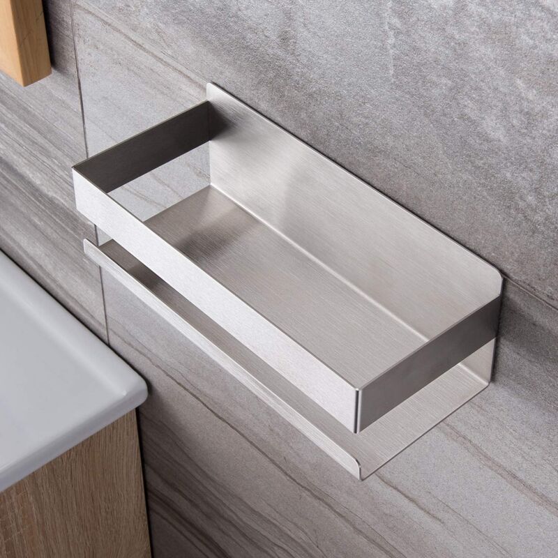 foto del prodotto cyslmuk cestino per doccia autoadesivo, portaoggetti per doccia, senza foratura, in acciaio inox sus304, mensole per bagno