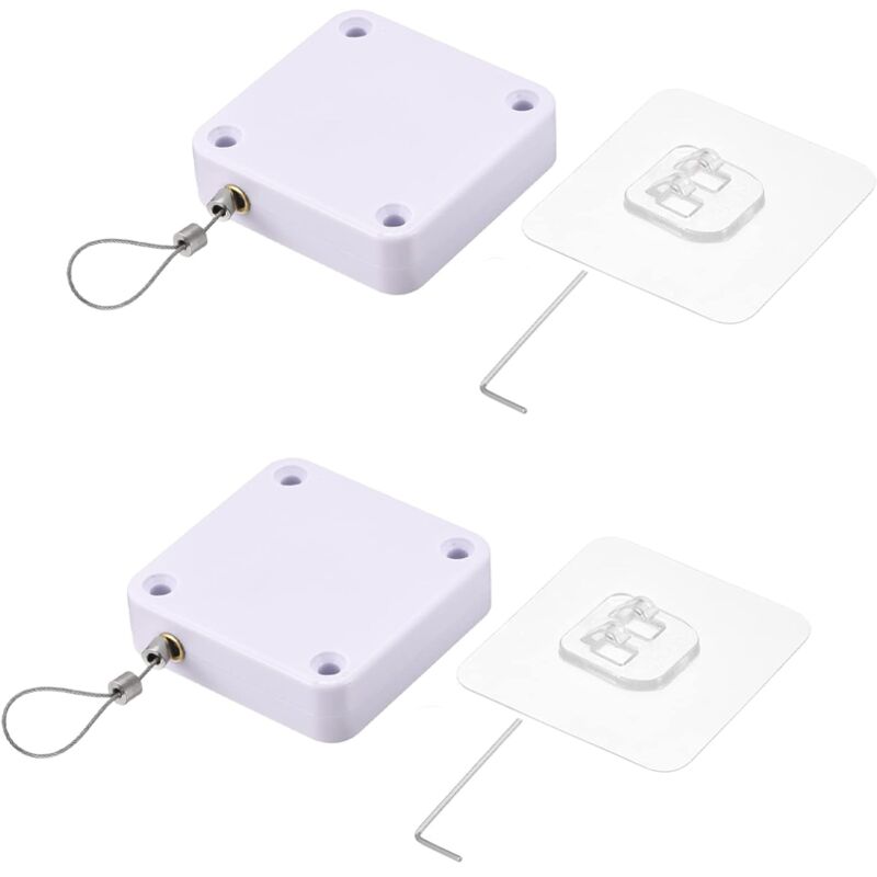 foto del prodotto cyslmuk chiudiporta automatico da 2 pezzi, bianco, chiudiporta automatico con sensore, senza foratura, con coulisse, chiudiporta, chiude