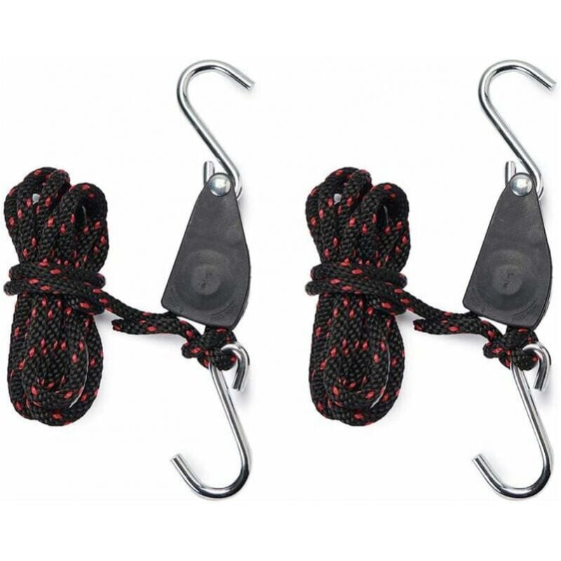 foto del prodotto cyslmuk - cinghie a cricchetto con corda da 1 4 di pollice per luci di coltivazione, 2 pezzi, corda con gancio regolabile, spessore della corda 6 mm,