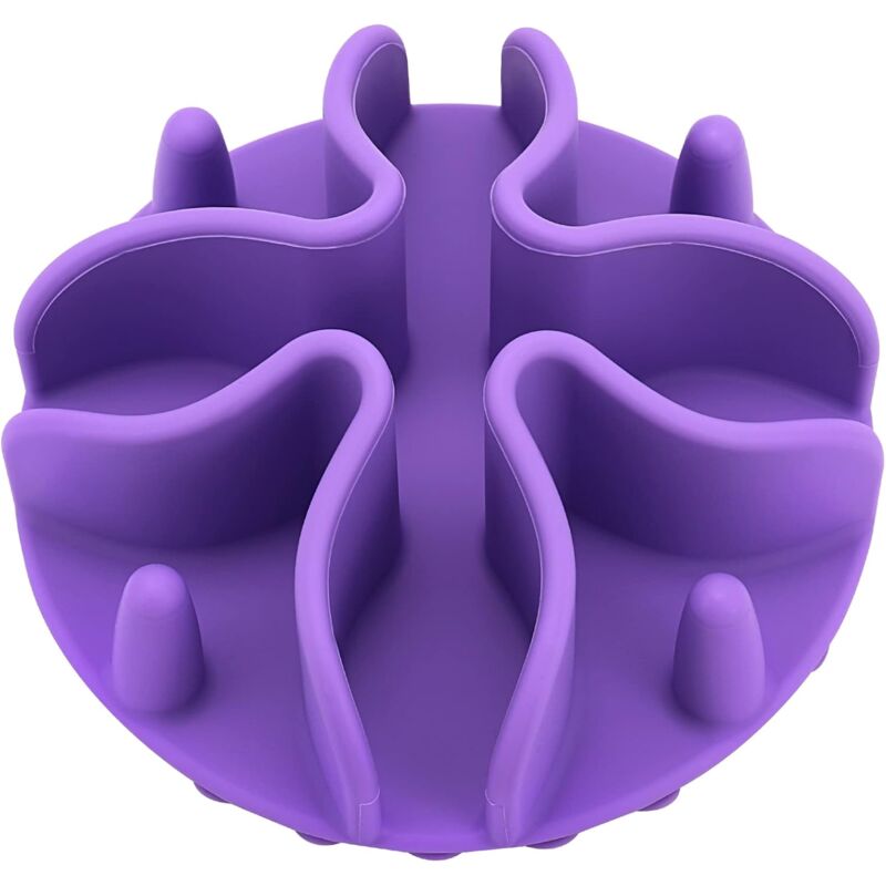 foto del prodotto cyslmuk ciotola per cani anti pappa, alimentatore lento in silicone, adatta per gatti cani con ciotole di diverse dimensioni s, viola 