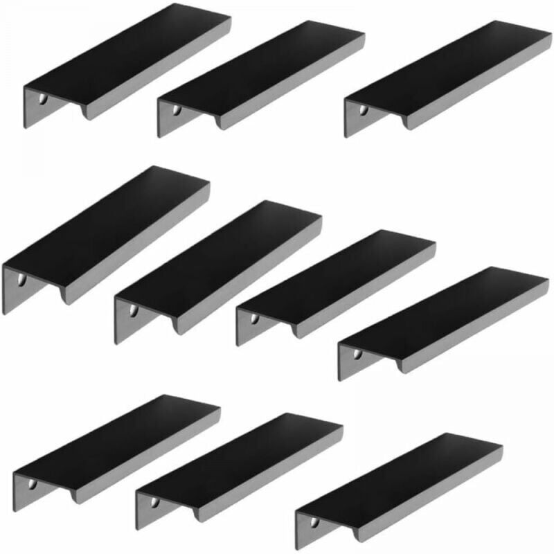 foto del prodotto cyslmuk confezione da 10 maniglia nera maniglia nera per mobili maniglia invisibile maniglia nera per mobili da cucina maniglia nera opaca per