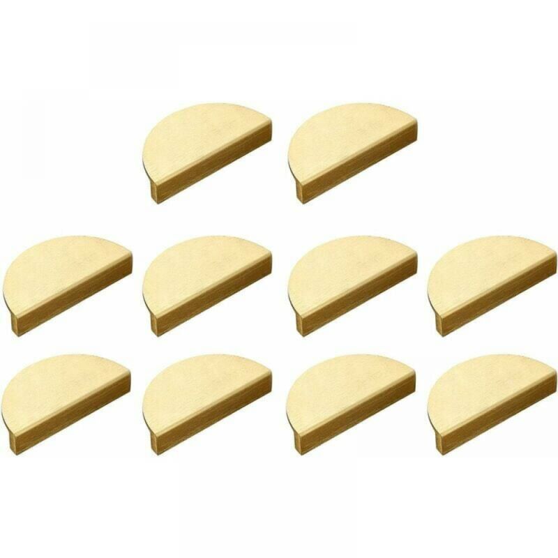foto del prodotto cyslmuk confezione da 10 maniglie per cassetti o armadietti a forma di mezzaluna in ottone spazzolato dorato da 10 cm