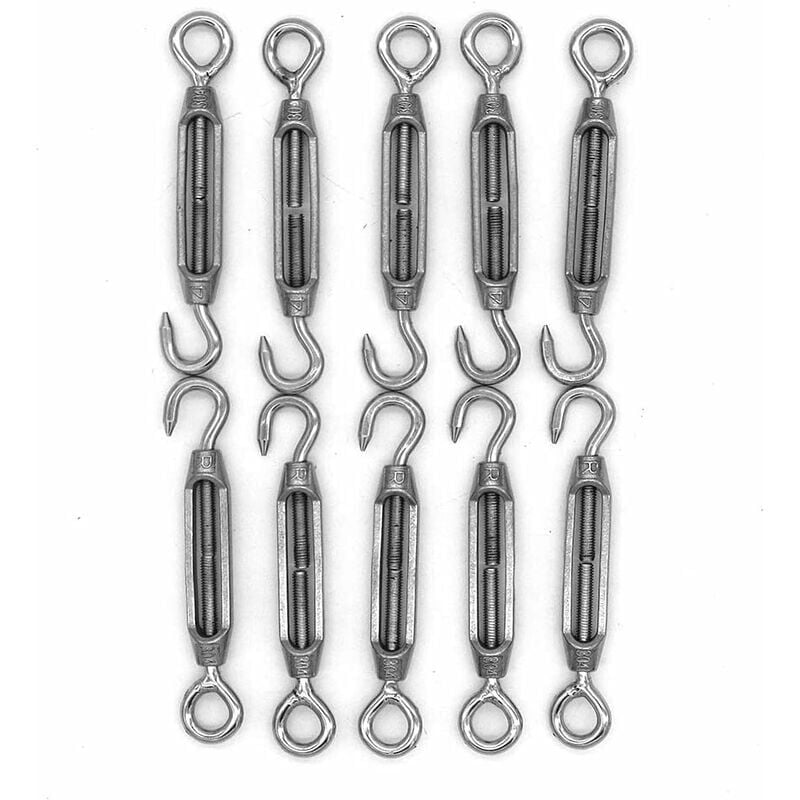 foto del prodotto cyslmuk confezione da 10 viti tenditore m4, da c a o, kit di ferramenta per funi metalliche di tensione per tende, tende da sole e installazione di