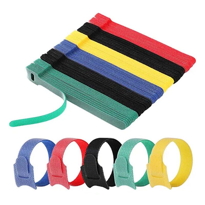 foto del prodotto cyslmuk confezione da 120 fascette fermacavi in nylon riutilizzabili, 150 mm x 12 mm fascette fermacavi regolabili con gancio e passante per