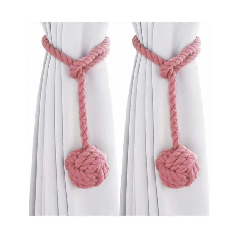 foto del prodotto cyslmuk confezione da 2 fermatende rosa in cotone lavorato a maglia fatti a mano, per decorare la camera da letto e l ufficio