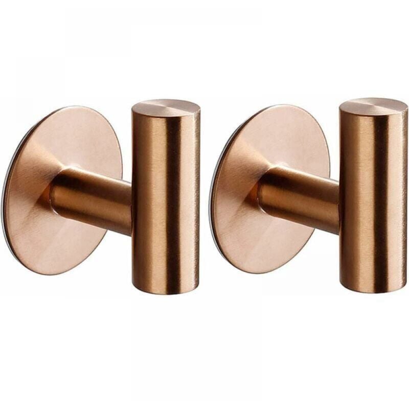 foto del prodotto cyslmuk confezione da 2 ganci autoadesivi da parete per il bagno, oro rosa, ganci senza foratura, ganci autoadesivi per asciugamani da bagno,