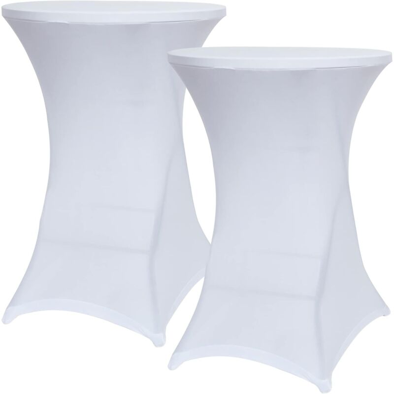 foto del prodotto cyslmuk confezione da 2 tovaglie bianche per tavoli pieghevoli alti 110 cm, decorazioni per matrimoni in hotel, tovaglie, tovaglie elastiche per