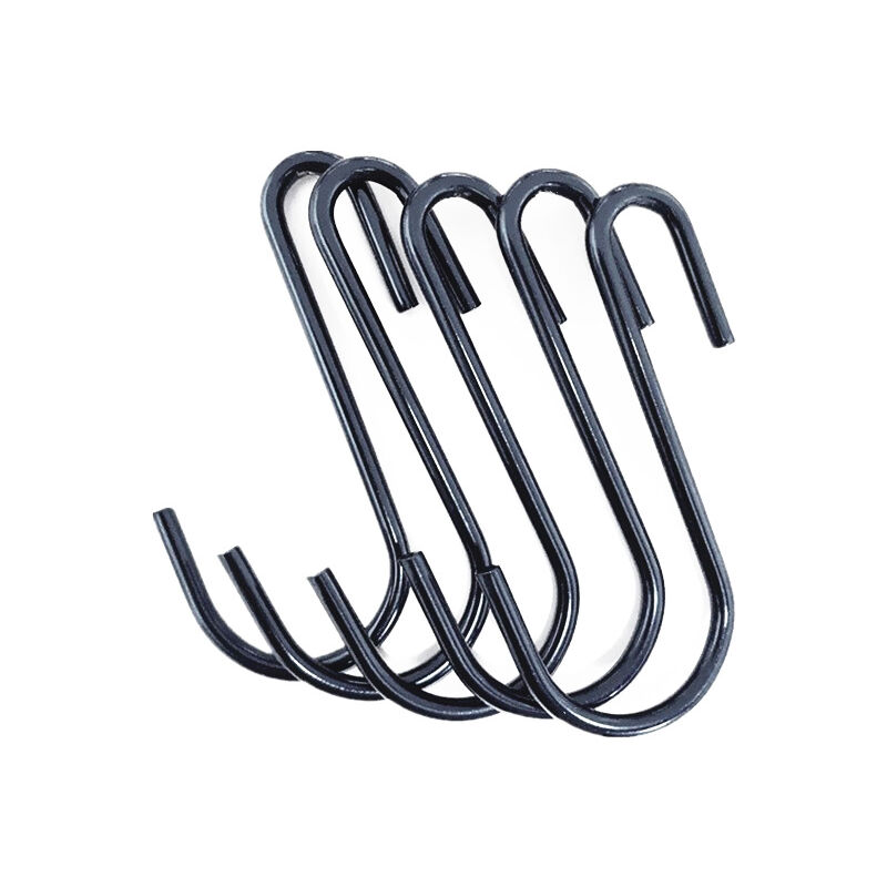 foto del prodotto cyslmuk confezione da 20 ganci a s resistenti da 6 cm, a forma di s, per cucina, bagno, camera da letto, ufficio nero 