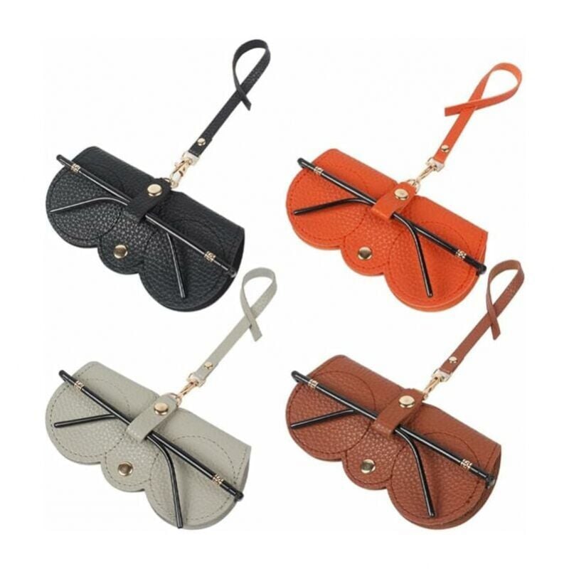 foto del prodotto cyslmuk confezione da 4 custodie per occhiali da sole in morbida pelle alla moda custodia per occhiali ultrasottile portatile custodia