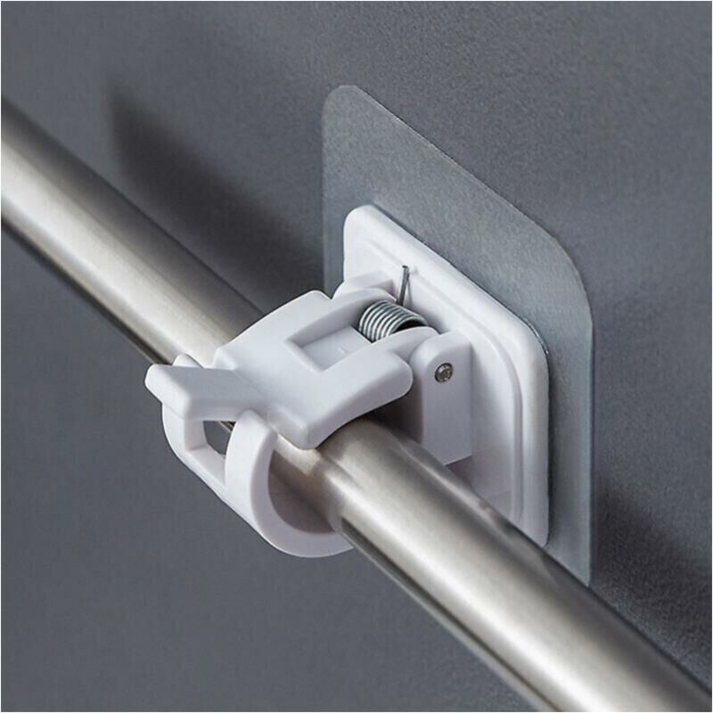 foto del prodotto cyslmuk confezione da 4 ganci autoadesivi per tende, clip porta ganci per tende da cucina e bagno trasparenti ymyny