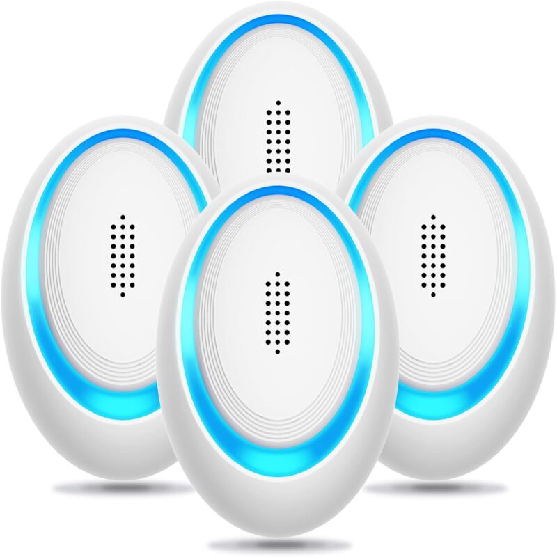 foto del prodotto cyslmuk confezione da 4 repellenti per insetti ad ultrasuoni, trappola elettronica per topi per interni, inserto repellente per zanzare e ragni,