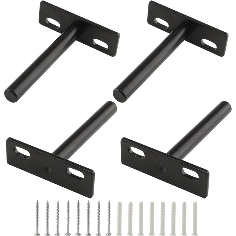 foto del prodotto cyslmuk confezione da 4 staffe per mensole galleggianti da 3 pollici, staffe per mensole cieche resistenti, staffe nascoste a parete per mensole