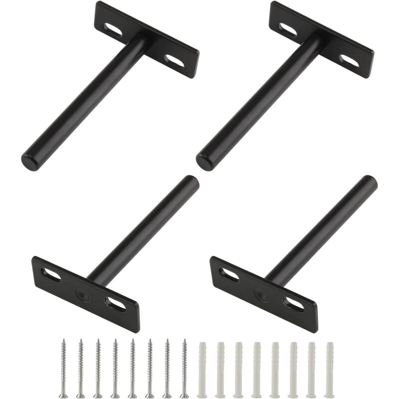 foto del prodotto cyslmuk confezione da 4 staffe per mensole galleggianti da 4 pollici, staffe per mensole cieche resistenti, staffe nascoste a parete per mensole