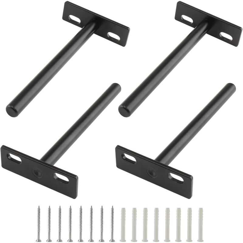 foto del prodotto cyslmuk confezione da 4 staffe per mensole galleggianti da 5 pollici, staffe per mensole cieche resistenti, staffe nascoste a parete per mensole