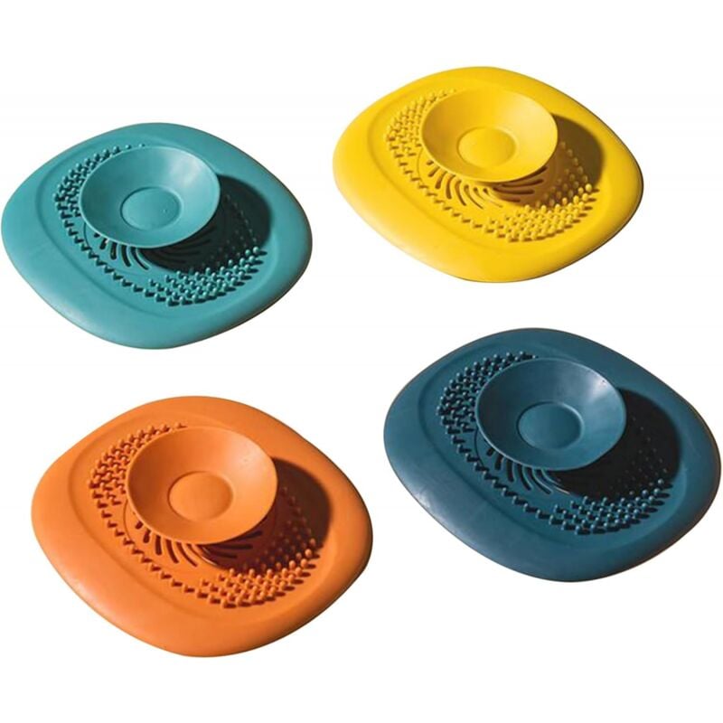 foto del prodotto cyslmuk confezione da 4 tappi di scarico in silicone, tappo universale per vasca da bagno, filtro di protezione per pavimento per lavanderia,