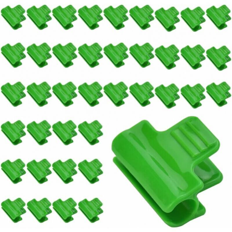 foto del prodotto cyslmuk confezione da 40 clip per pellicola per serre, laminate in plastica, diametro 11 mm, per serre, capannoni, giardinaggio, verdura e frutta,